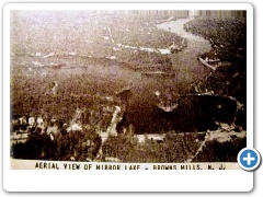 A birds eye view of Mirror Lake in Browns Mills