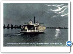 A noon lit view of the Burlington Gristol Ferry in the 1910s