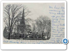 Burlington - New Saint Mary's in snow around 1906