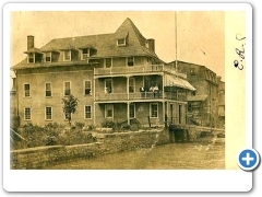 Burlington - A river front home around 1908.  Many historic structures along the river survived until 1976, when they were destroyed by a poorly thought out bit of bicentennial urban renewal.