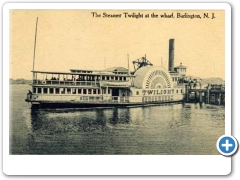 The Steamer Twilight at the wharf in Burlington about 1911
