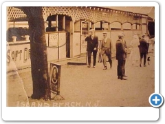 A close-up of some people on the midway at Burlington Island