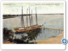 Florence A view of the wharf on the Delaware River from vthe heights around 1906