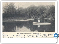 Hainesport - Rancocus Creek around 1909.  A man outstanding in his boat