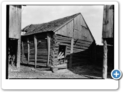 Log stable on StilesFarm, possibly built by the Moore family, owned by CharlesRead Sr., in 1756, north side of Bulls Head Road between Lumberton and Rancocas Park, Lumberton Twp., date unknown - HABS