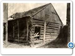 Log stable on StilesFarm, possibly built by the Moore family, owned by CharlesRead Sr., in 1756, north side of Bulls Head Road between Lumberton and Rancocas Park, Lumberton Twp., date unknown - NJA