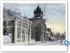 Mount Holly - Main Street view showing Mount Holly National Bank and the Masonic Temple - 1900s