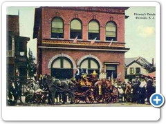 Riverside - A Firemens Parade at the fire house around 1910