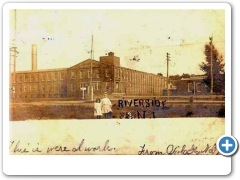 The William F. Taubel Hosiery Mill and two little girls in Riverside around 1905-06