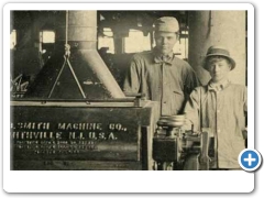 A closeup of some young workers at the H.B. Smith Machine Co.