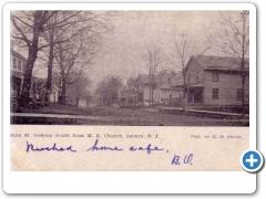 Asbury - Main Street - Looking South from he ME Church - Smith's Store - 1906