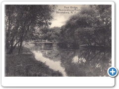 Bloomsbury - A foot bridge over the Musconetcong River - c 1910