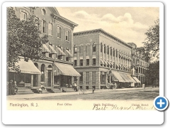 Flemington - The Post Office , the National Bank and the Union Hotel - 1907