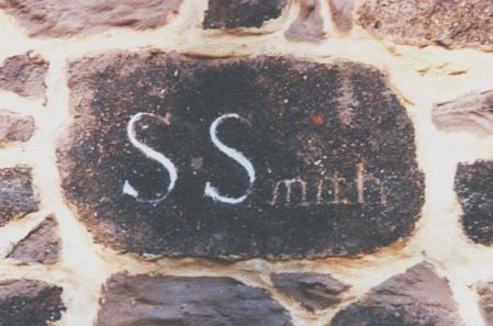 Arney's Mount Meeting - Stone in wall inscribed S. Smith