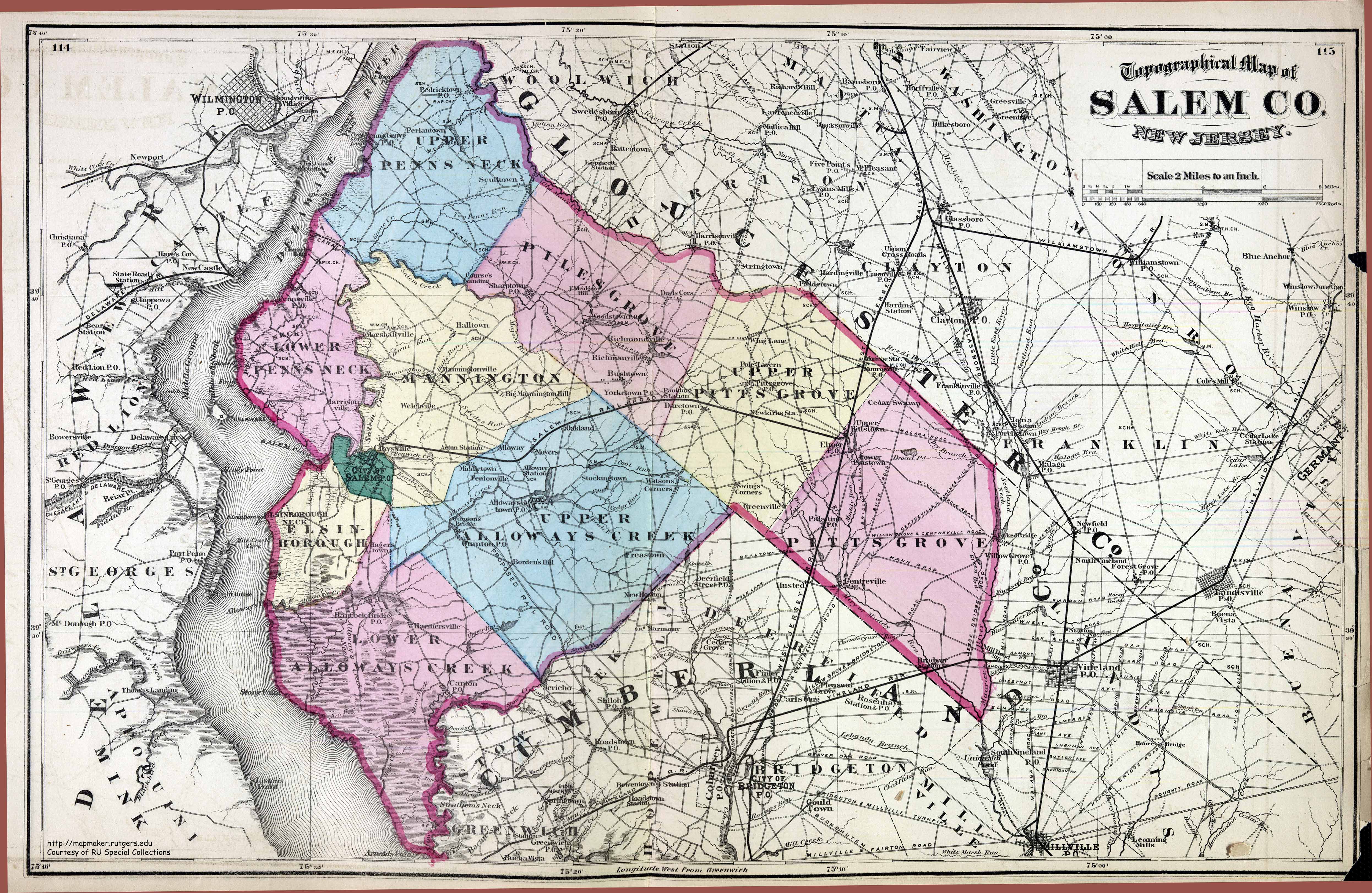 Maps Salem County, 1872
