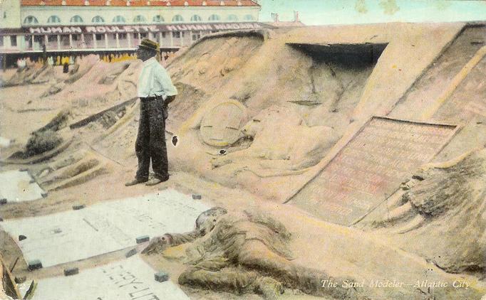 Atlantic City - African American sand sculptor - 1909