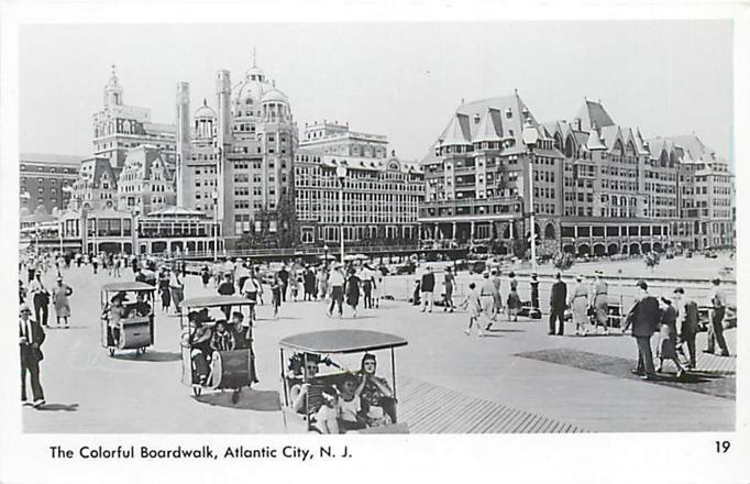 Atlantic City - Along the boardwalk with a backdrop that looks like a movie set