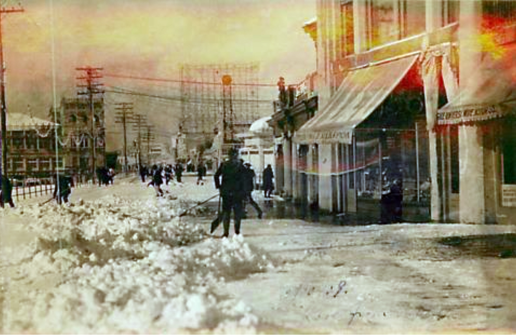 Atlantic City- Snowstorm picture taken at Ohio Ave and the Boardwalk on 2 10 1908