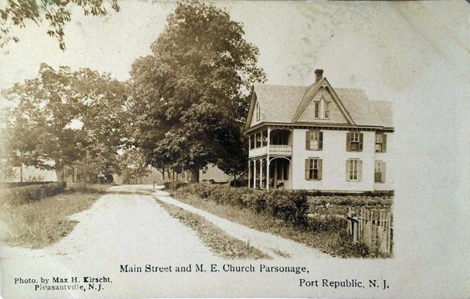 Port Republic - Main Street and Methodist Episcopal Church Parsonage - M H Kirscht - c 1910