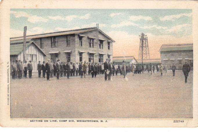 Camp Dix - New recruits etting on  line - c 1917-19