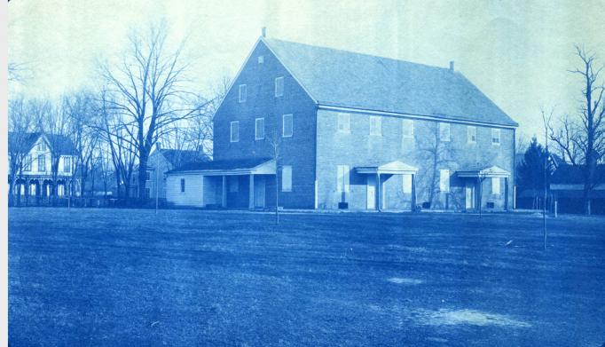 Medford - Orthodox Friends Meeting built in 1842 - Cyanotype photo image - c 1900 or so