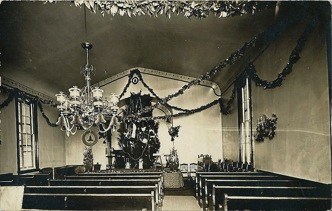 Tabernacle - Interior of a church decorated as if for Christmas - c 1910
