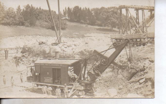 Andover vicinity - DL and W Lackawanna Cutoff - Steam shovel and skip cars - Gahagan - c 1910