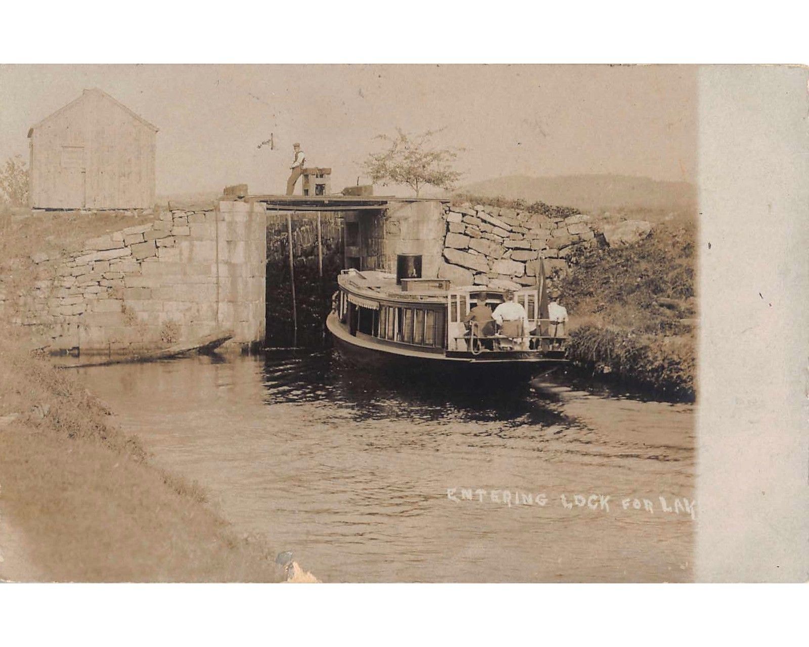 Lake Hopatcong - Canal boat at Morris Canal lock - Harris