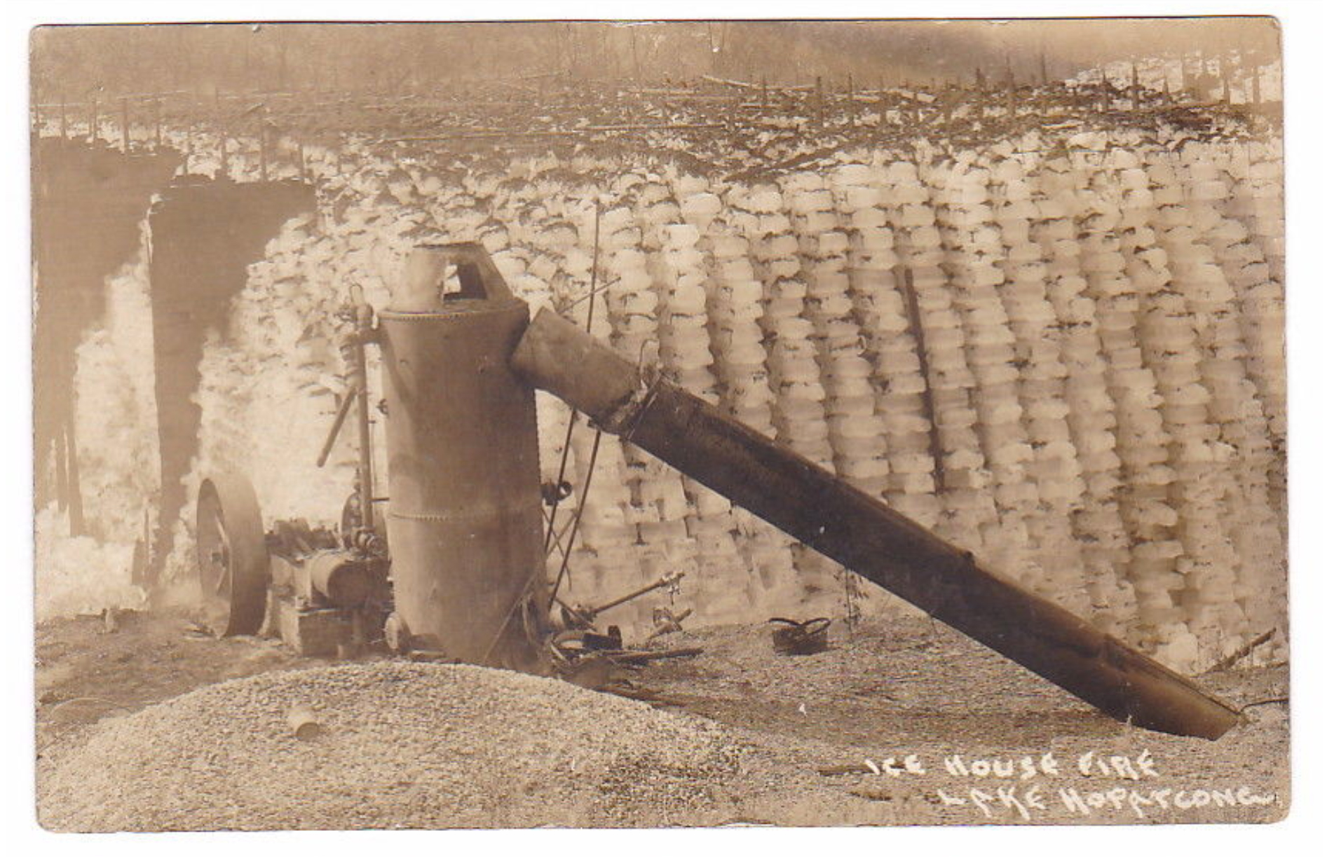 Lake Hopatcong - Ice House fire - Harris - 1910