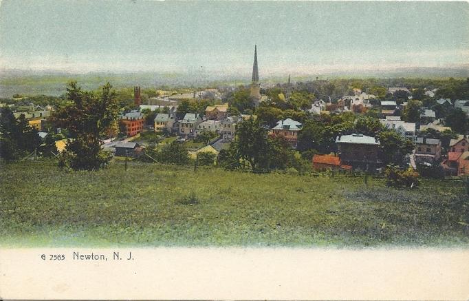 Newton - Birds eye vie of part of tokwn - c 1910