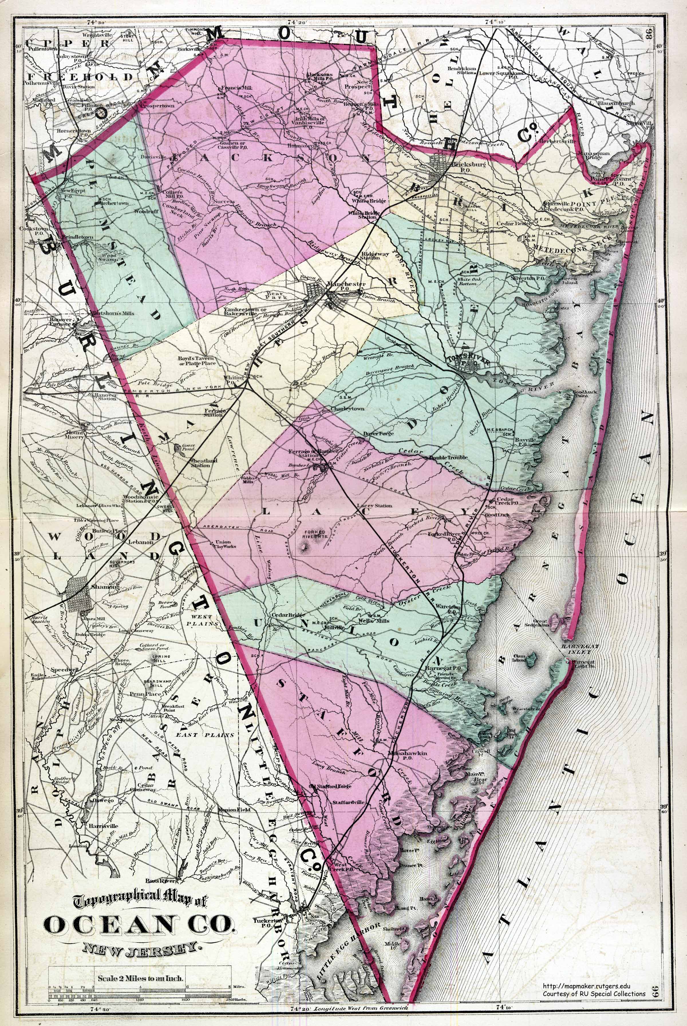 Maps Ocean County Nj 1872 7266